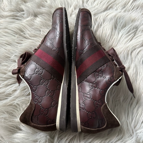 GUCCI Guccissima Leather Web Sneakers Size 7.5 - Picture 3 of 14